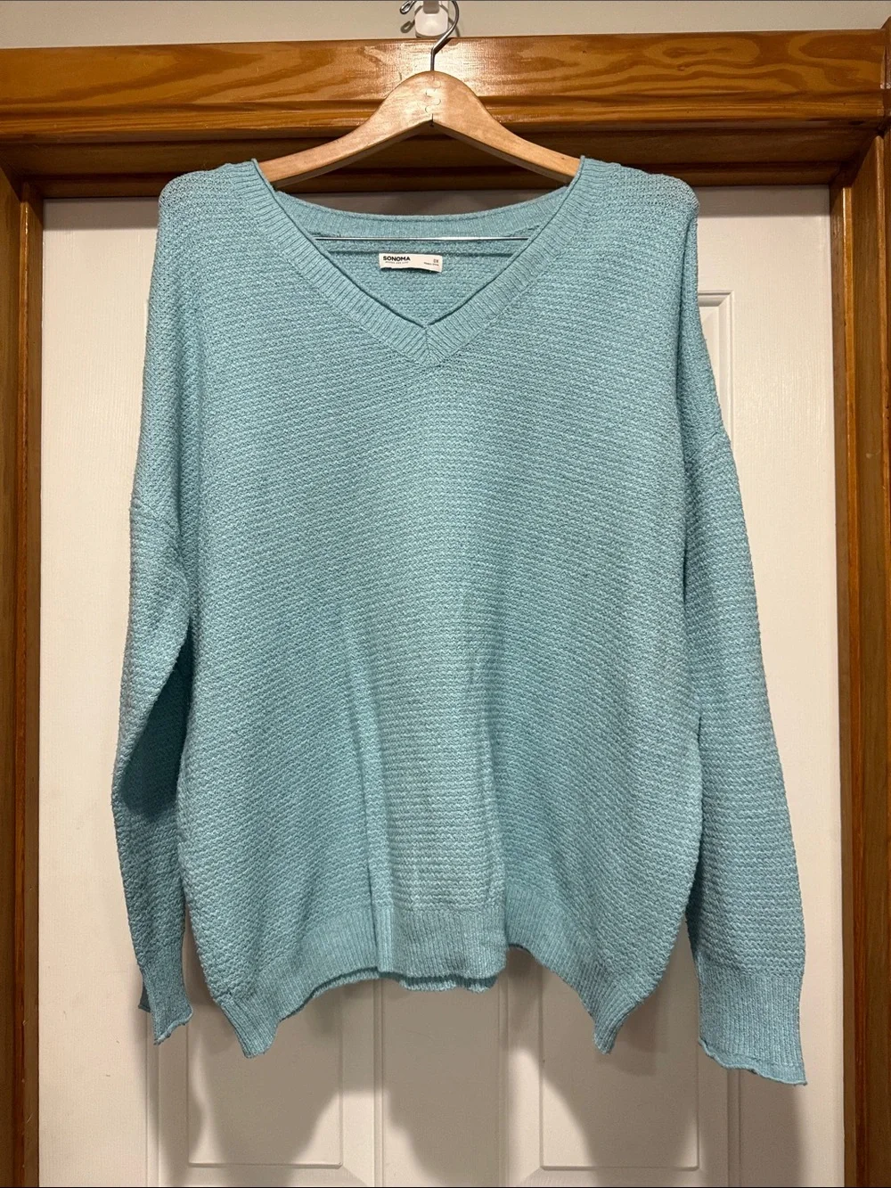 Sonoma Light Aqua V-Neck Sweater
